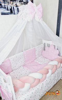 Комплект постільної білизни Koss зірки в дитяче ліжечко рожеве