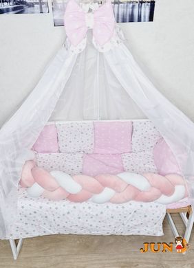 Комплект постільної білизни Koss зірки в дитяче ліжечко рожеве