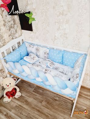 Комплект постільної білизни Bonna Elegance в дитяче ліжечко Ведмедики блакитні