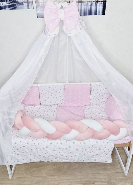 Комплект постельного белья Koss звезды в детскую кроватку розовая