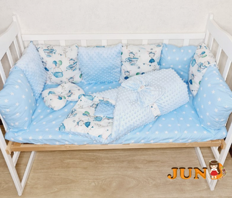 Комплект постельного белья Bonna Mineco в детскую кроватку Мышки Голубой