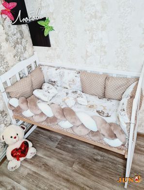 Комплект постільної білизни Bonna Elegance в дитяче ліжечко Ведмедики коричневі