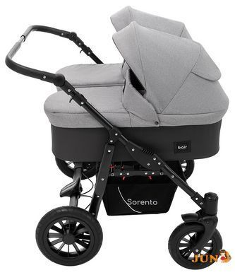 Коляска 2 в 1 для двойни Bair Sorento DUO BS-02 серый/графит