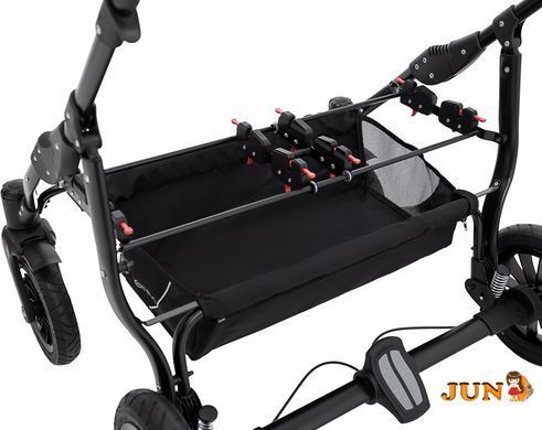 Коляска 2 в 1 для двойни Bair Sorento DUO BS-02 серый/графит