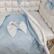 Комплект постельного белья в детской кроватке - Бело-голубые бомбоны