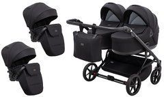 Коляска 2 в 1 для двійні Adamex Leo Duo Tip TK-53 чорний