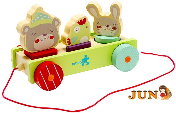 Іграшка Labebe Animal Pull-A-Long Car 12m+ HY1610006