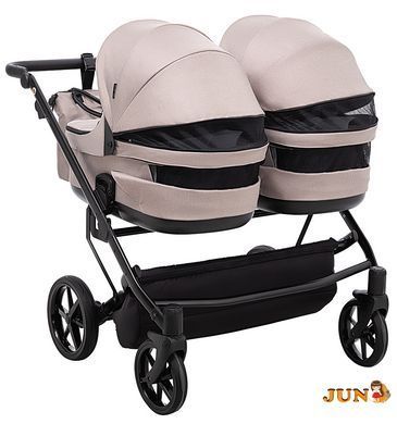 Коляска 2 в 1 для двійні Adamex Leo Duo Tip TK-72 капучино