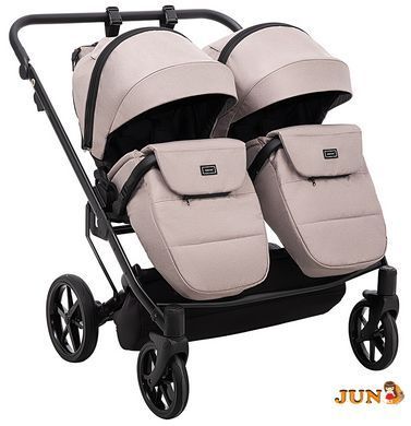Коляска 2 в 1 для двійні Adamex Leo Duo Tip TK-72 капучино