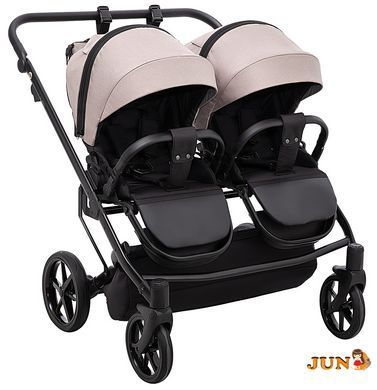 Коляска 2 в 1 для двійні Adamex Leo Duo Tip TK-72 капучино