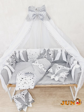 Комплект постельного белья Bonna Bant в детскую кроватку Звезды Серый