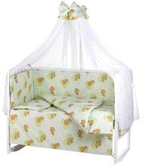 Комплект постельного белья в детскую кроватку Qvatro Gold RG-08 рисунок салатовая (мишки)