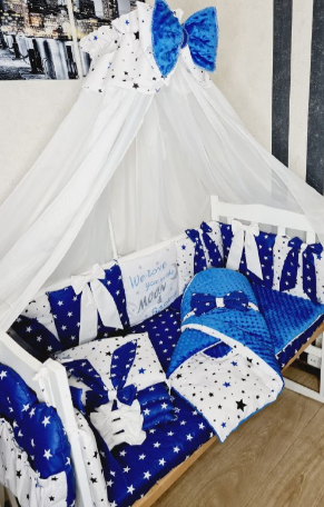 Комплект постільної білизни Bonna Bant в дитяче ліжечко Зірки Синій