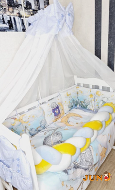 Комплект постільної білизни Bonna Premium в дитяче ліжечко Тедді Блакитний
