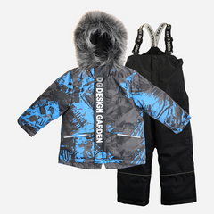 Зимний комплект (куртка + полукомбинезон) Garden Baby 102022-63/32 98 см Черно-бирюзовая абстракция