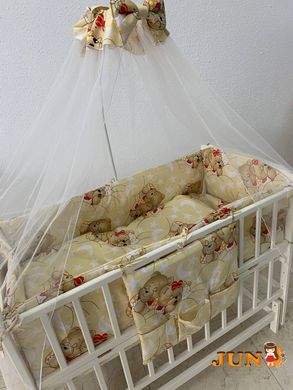Комплект постельного белья в детскую кроватку Qvatro Gold RG-08 рисунок бежевый (мишки спят)