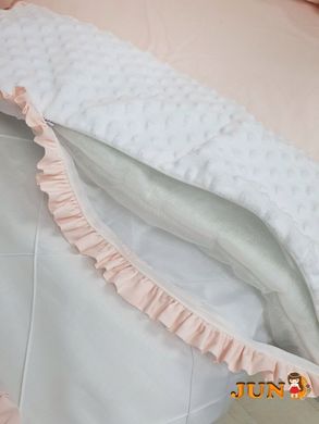 Комплект постельного белья в детской кроватке - Персиково-белые бомбоны