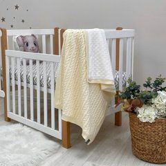 Плед в'язаний Wellsoft Коса молочний