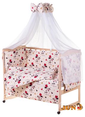 Комплект постельного белья в детскую кроватку Qvatro Gold RG-08 рисунок бежевый (микки-маус)