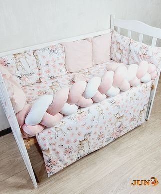 Комплект постільної білизни Bonna Elegance в дитяче ліжечко Оленя пудрове