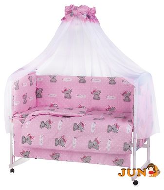 Комплект постільної білизни в дитяче ліжечко Qvatro Gold RG-08 малюнок рожевий (it's a girl)