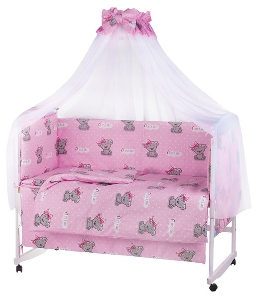 Комплект постельного белья в детскую кроватку Qvatro Gold RG-08 рисунок розовая (it's a girl)