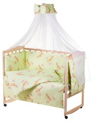 Комплект постельного белья в детскую кроватку Qvatro Gold RG-08 рисунок салатовая (жирафик)