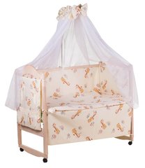 Комплект постельного белья в детскую кроватку Qvatro Gold RG-08 рисунок бежевый (жирафик)