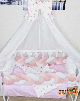 Комплект постільної білизни Bonna Avangard в дитяче ліжечко Рожевий