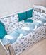 Комплект постільної білизни Bonna Elegance в дитяче ліжечко Літачки Ізумрудно-сірі