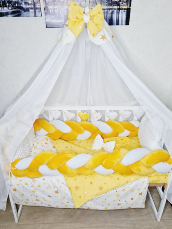 Комплект постільної білизни Bonna Avangard в дитяче ліжечко Жовтий
